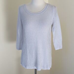 NWT! Talbots MP white with silver linen sweater